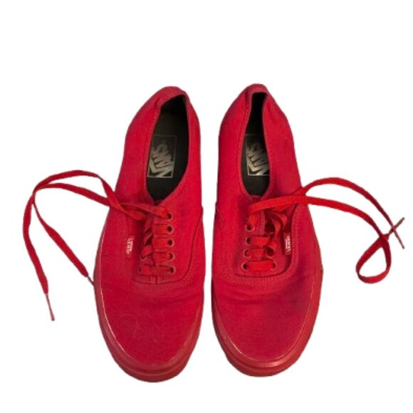 VANS Authentic True Red men's 7 shoes lace-up women's 8.5 - Picture 6 of 11